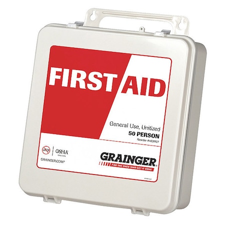 First Aid Kit and Housing, Plastic 143 Components, 50 People Served