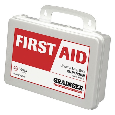 First Aid Kit and Housing, Plastic 78 Components, 25 People Served