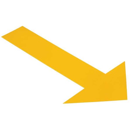 Arrow Tape Floor Marking Vinyl Yellow, 6" W x 10" L, 50 mil Thick