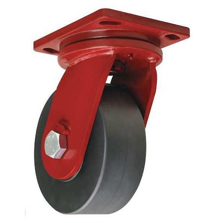 Plate Caster,Swivel,Forged Steel,8 in,10,000 lb