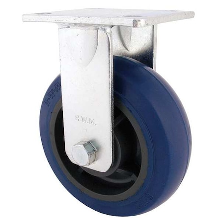 Rigid Plate Caster,Rubber,4 in.,400 lb.