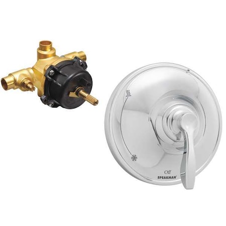 Wall Mounted Shower Valve and Trim, Manual, 1, Polished Chrome