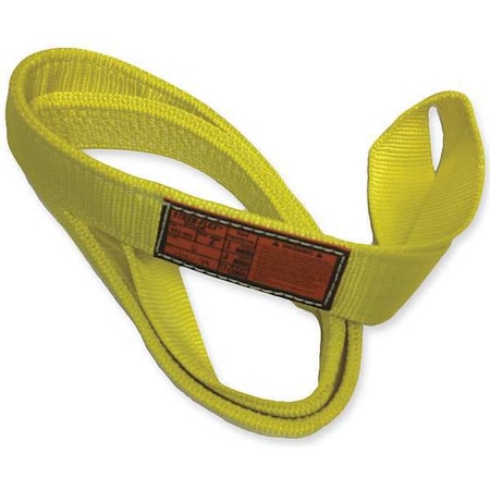 Synthetic Web Sling, Type 4, 4 ft L, 2 in W, Nylon, Yellow
