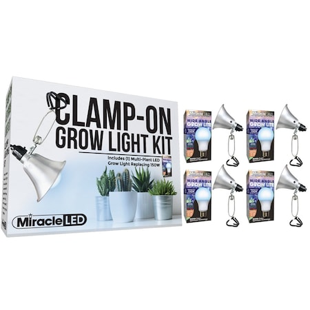 Wide Angle LED Clamp-On Grow Light,PK4
