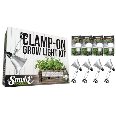 SmokePhonics LED Clamp-On Grow Lght,PK4