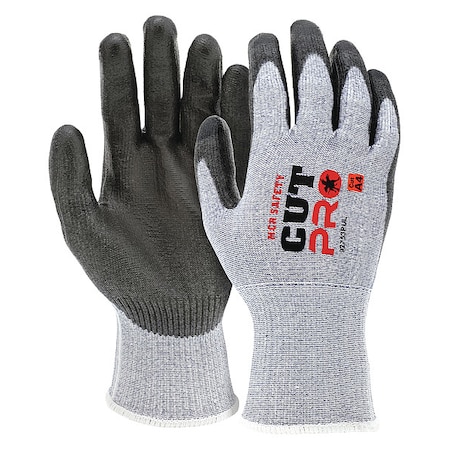 Coated Gloves, Cut Level A4 ,Dipped ,Polyurethane ,Smooth ,M 12 PK