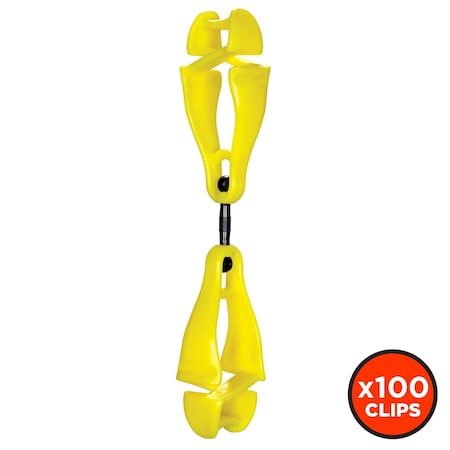 Swivel Glove Clip Holder, Dual Clips, Lime, PK100