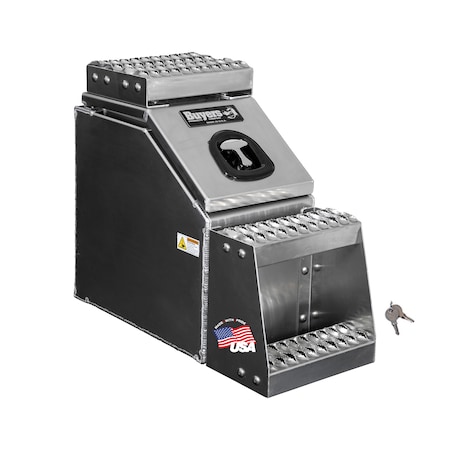 Heavy Duty Smooth Aluminum WideOpen Step Boxes for Semi Trucks - 12 Inch Width
