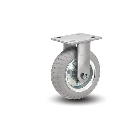 Plate Caster,Rigid,Rubber,7 1/4"H