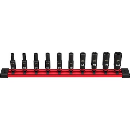 10 pc. SHOCKWAVE Impact Duty 1/4 in. Drive SAE Deep Well 6 Point Socket Set