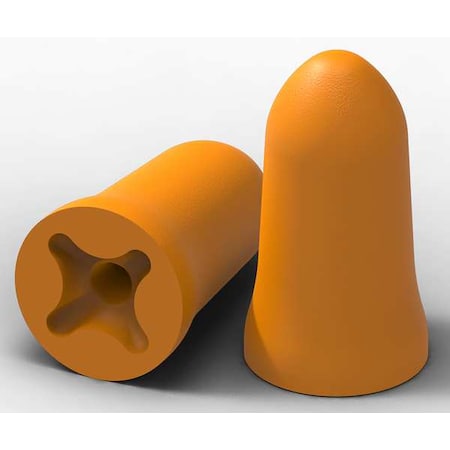 accuFit Disposable Foam Ear Plugs, Bullet Shape, 30 dB, Orange