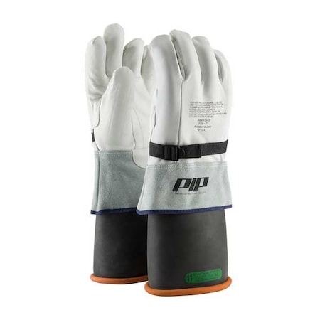 Top Grain Goatskin Protector, Gauntlet Cuff, Straight Thumb, 12, 1 PR