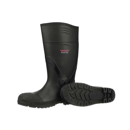 Men's Pilot G2 Tall Rubber Boots, Composite Toe, 15 in Height, Black, 8