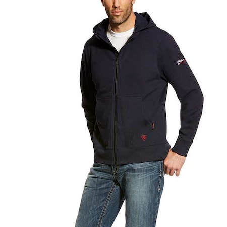Flame-Resistant Full Zip Hoodie, 21.2 cal/sq cm, M, 11 oz Zipper Closure