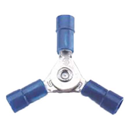 Butt Splice Wire Connector, 14 AWG Max, Blue, Vinyl Insulation, 600 V, 10 PK