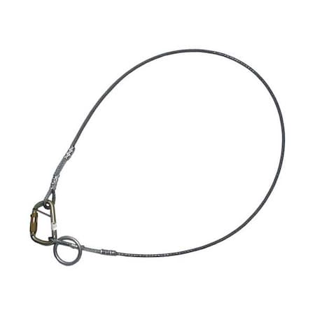 3-Ft. Length, 1/4-In. Dia. Vinyl-Coated Wire Rope, 1 Captive Eye Carabiner And 1 3-In. O-Ring 8187V/3Ftv
