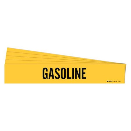Pipe Marker, Adhesive, Black, Gasoline, PK5, 7120-1-PK