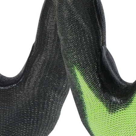 Hi-Vis Cut Resistant Coated Gloves, Cut Level A5 ,Dipped ,Polyurethane ,Smooth ,L ( 9 )