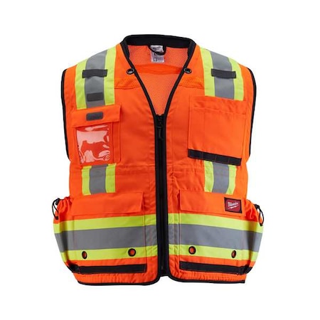 Class 2 Surveyor's High Visibility Orange Safety Vest - Small/Medium