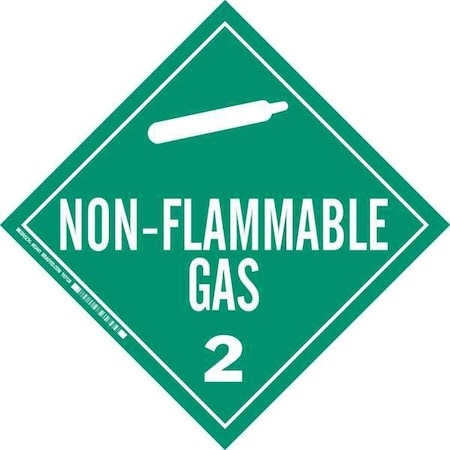 DOT Container Placard, Non-Flammable Gas, B-120 Premium Fiberglass, 10-3/4" W x 10-3/4" H
