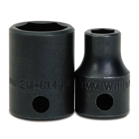 3/8" Drive Impact Socket Black Industrial, 3/8" D,6Pt,11mm
