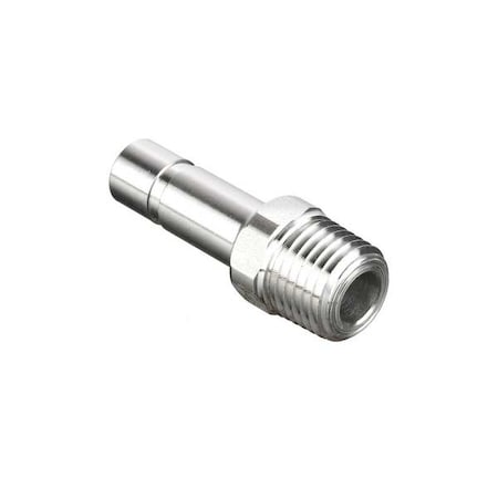 Metric All Metal Push-to-Connect Fitting, Brass, Silver