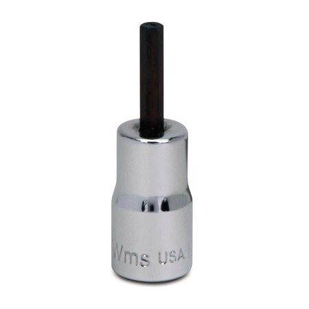 1/4" Dr, 5/64" Size, SAE Hex Bit Socket, 6 Pts, Finish: High Polished Chrome