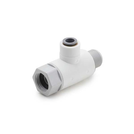 Manual 3-Way Ball Valve,1/2",Polypro
