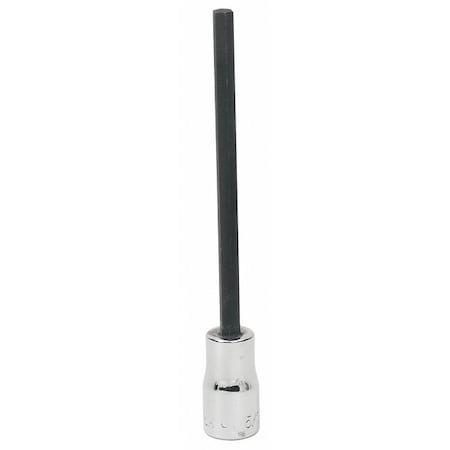 1/4" Dr, 9/64" Size, SAE, Hex Bit Socket, 6 Pts