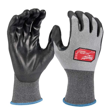 Cut-Resistant Coated Gloves, Cut Level A2 ,Dipped ,Polyurethane ,Smooth ,XL 12 PK
