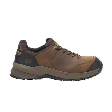Men's Athletic Shoe, Composite Toe, Leather Upper, Rubber Outsole, Lace Up, Clay, 9 W