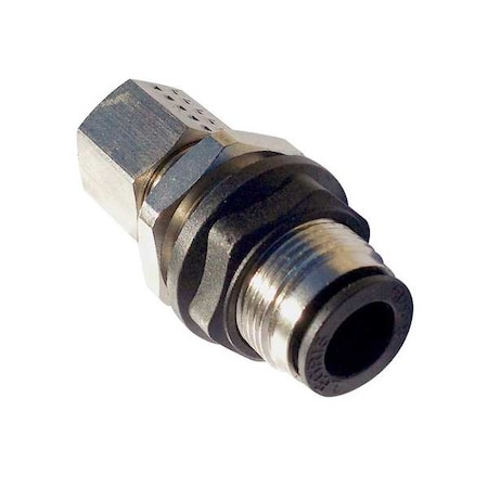 Metric Push-to-Connect Fitting, Brass, Silver
