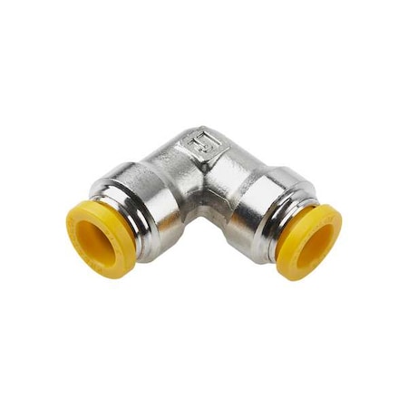 Metric Metal Push-to-Connect Fitting, Brass, Silver