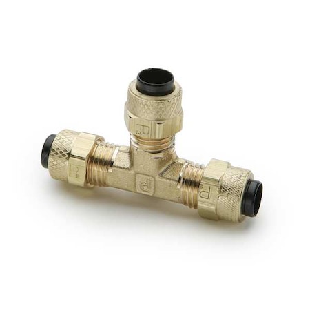 Tee,Brass,Comp3/8",Comp3/8",Comp1/4"