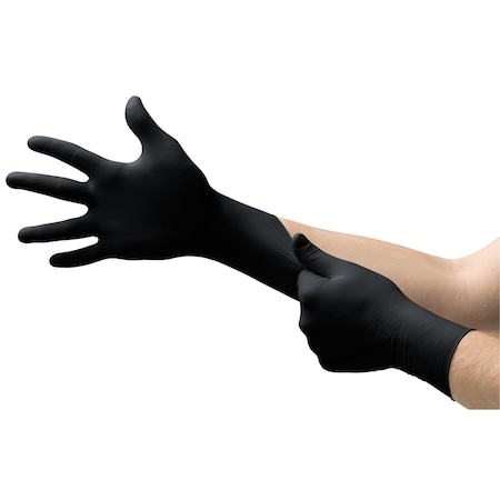 MidKnight MK-296, Disposable Gloves, 4.7 mil Palm, Nitrile, Powder-Free, XS, 100 PK, Black