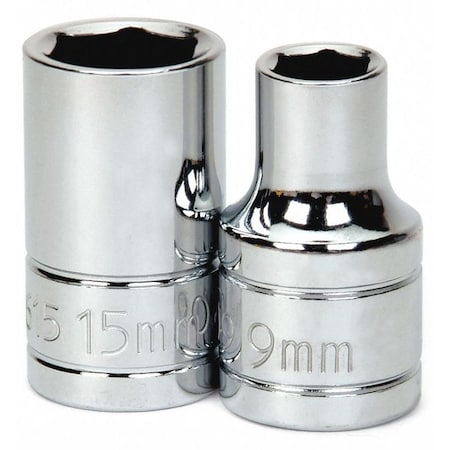 1/2" Drive, 16mm Metric Socket, 6 Points, Standard 1/2" D,6Pt,16mm