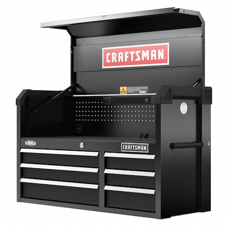 S2000 Open Tool Chest, 6 Drawer, Black, Steel, 40-1/2 in W x 16 in D x 24-1/2 in H