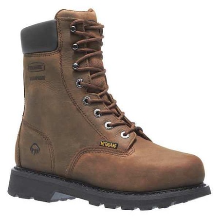 Men's 8-Inch Work Boot, 10 M, Steel Toe, 8 in H, Brown, W05680
