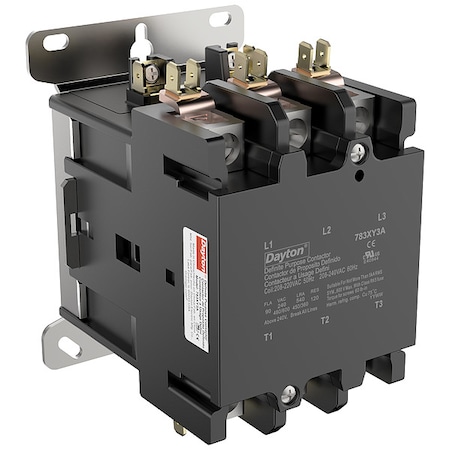 Definite Purpose Magnetic Contactor, 208V-240V AC, 3 P, Non-Reversing, 3 Phase, Box Lug