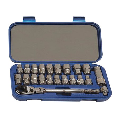 Socket Set,22pcs. 3/8" D,Bolt Thru, 50671