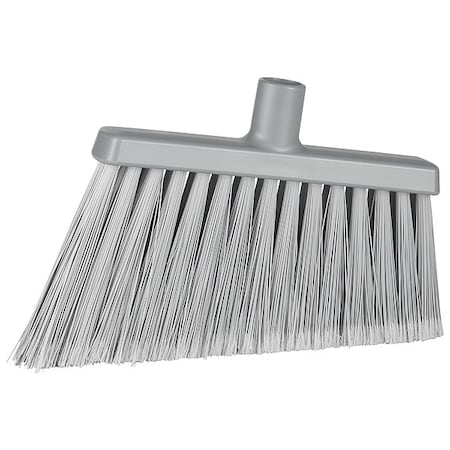 11 3/8 in Sweep Face Angle Broom, Soft, Synthetic, Gray