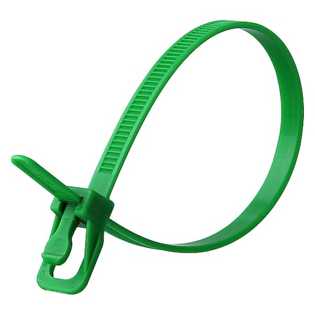 Cable Tie, 14 in L, 4.33 in Max Bundle Dia., Green, Nylon 6/6, 50 lb Strength, 20 PK