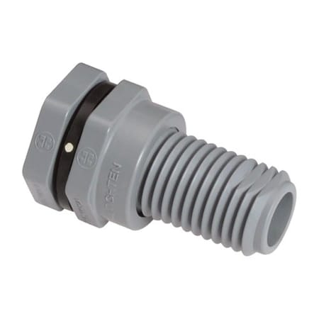 Bulkhead Fitting,FKM,3 3/4"L,CPVC