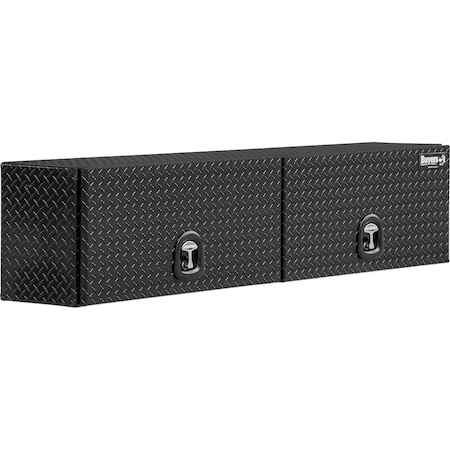 18x16x72 Inch Gloss Black Diamond Tread Aluminum Topsider Truck Box with Flip-Up Doors