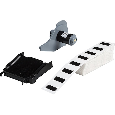 Pre-Cut Label Stock Roll, Black, Gloss