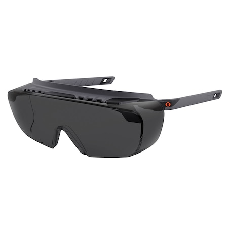 OSMIN, Safety Glasses, Smoke Lens, Matte Black Frame