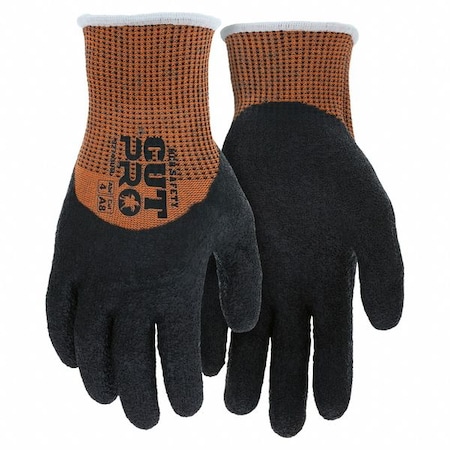 Coated Gloves, Latex, Crinkle, 4-Mar, 4 Abrasion Level, XL 1 PR