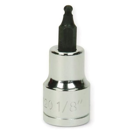 3/8" Dr, 9/64" Size, SAE Ball Hex Bit Socket, 6 Pts