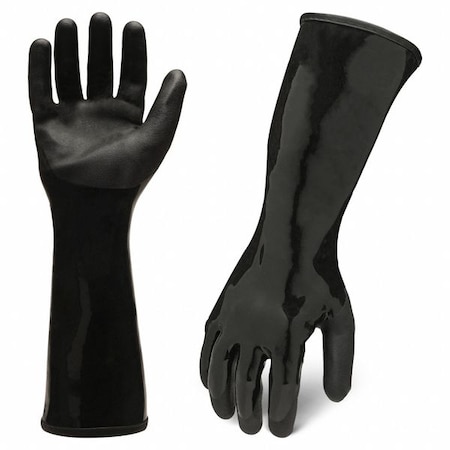 CHNP5 Chemical Resistant Gloves, Aramid, Polyester, Spandex, Steel, 15 in L, Not Applicable, Black