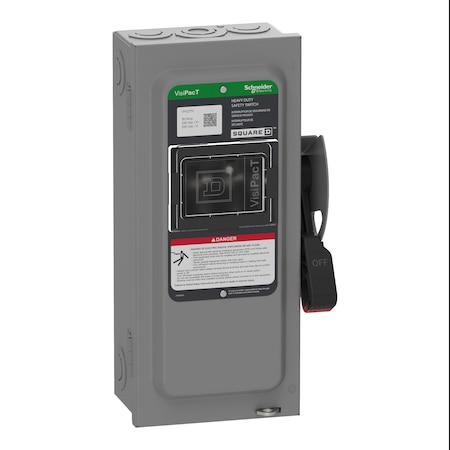 Safety Switch, Fusible, DPST, Single Phase, NEMA 1, Indoor, Steel